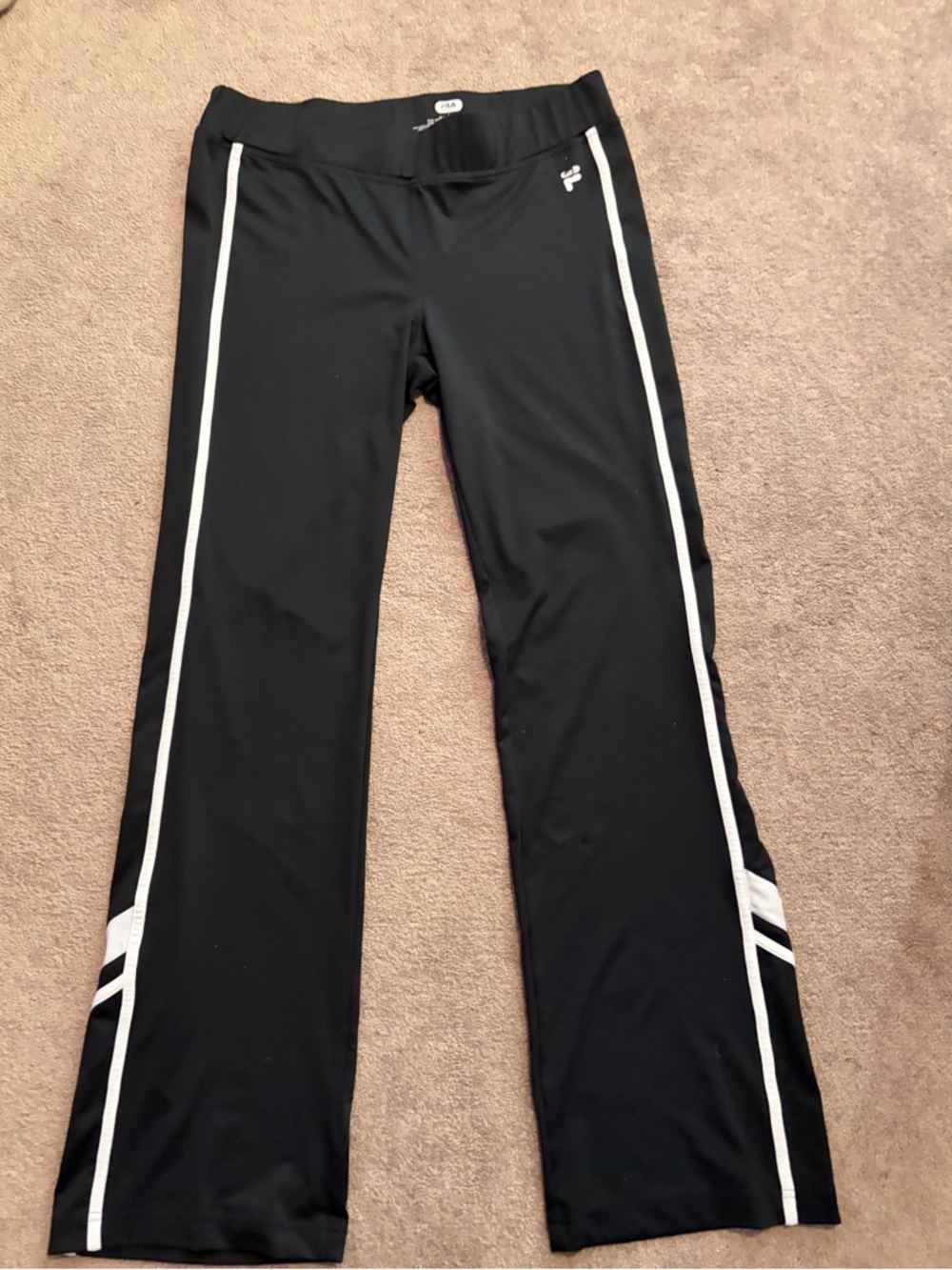 Fila Black Sport Flared Leggings with Subtle Logo